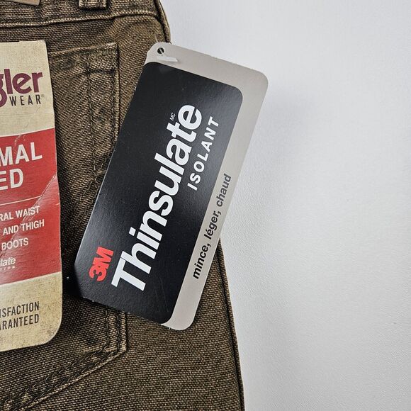 Wrangler Rugged Wear Jeans Mens 42x30 Thermal Lined Relaxed Quilted Thinsulate - Picture 6 of 11